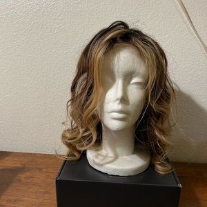 Nadula Wig framing highlights brown , honey blonde NIB 150 Density real hair